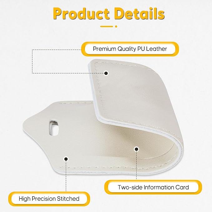 Travelambo Luggage Tags for Suitcases Faux Leather Privacy Protection 2 Pack Bag Tags Travel Accessories Essential, Ivory