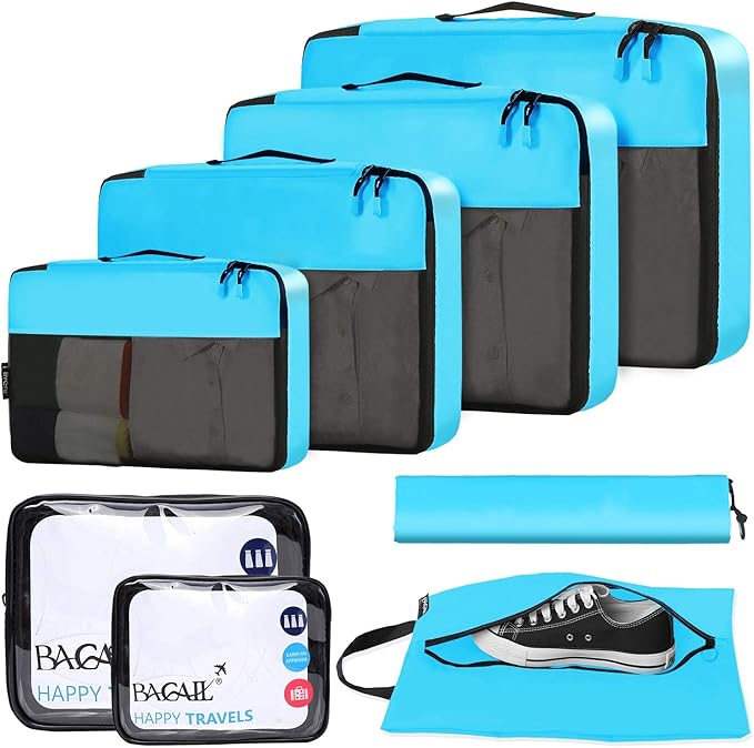 BAGAIL 8 Set/9 Set Packing Cubes Luggage Packing Organizer for Travel, Suitcase Packing Bags for Travel Accessories
