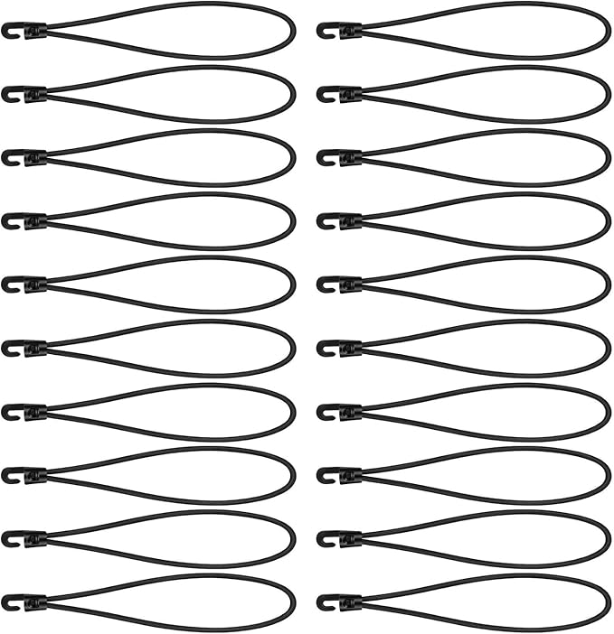 20Pcs Bungee Cord Expander Tarpaulin Tensioner Straps Strong Elastic Tie Down Rope With Hook For Camping Tarps Tents