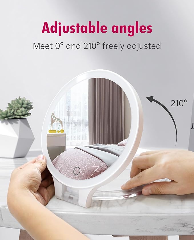 FASCINATE Magnifying Mirror 30X 1X Double Sided Magnification Makeup Vanity Mirror Rechargeable Lighted Mirror with 3 Color Lighting Modes Adjustable Rotation LED Vanity Mirror