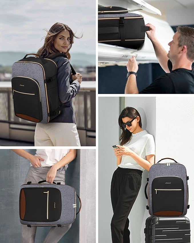 LOVEVOOK 40L Travel Backpack for Women & Men, Airline Approved Carry On Luggage with 3 Packing Cubes, TSA Overnight Bags, Waterproof Personal Item Bag, Weekender Essentials Backpacks fits 17" Laptop