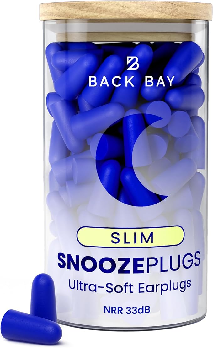 SnoozePlugs Slim - Small Earplugs for Small Ear Canals, Slim Ear Plugs for Sleeping, 60 Pairs Women's Earplugs for Sleep - 33db NRR Comfortable Soft Foam Plugs for Sleeping, Dispoable and Ultra-Soft