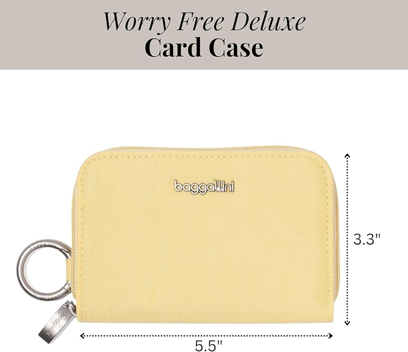 Baggallini Deluxe Card Case - Lightweight 5.5"x3.3" RFID Protected Womens Wallet Card Holder