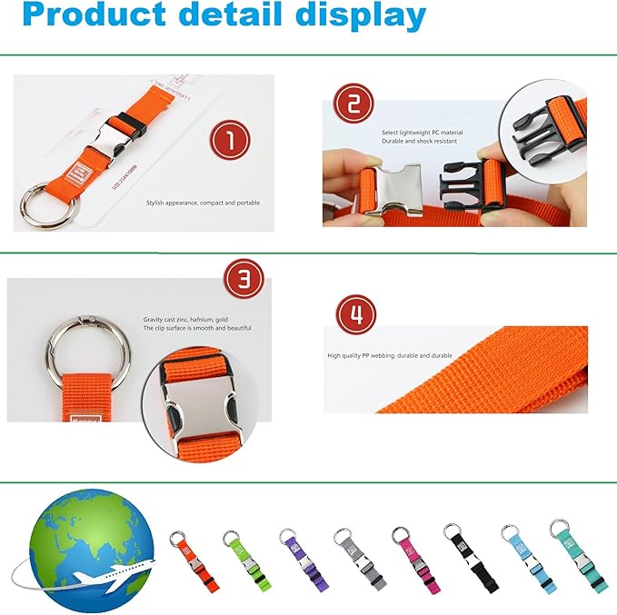 2PCS Heavy Duty Add a Bag Luggage Straps Jacket Gripper,Carry-on Luggage Belt Baggage Suitcase Straps Belts Travel Accessories(Orange)