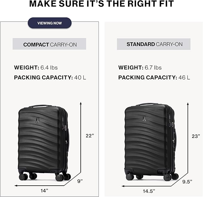 Travelpro Maxlite Air V2 Hardside Expandable Carry on Luggage, 8 Spinner Wheels, Lightweight Hard Shell Suitcase, TSA lock, Teal, Compact Carry On 19-Inch