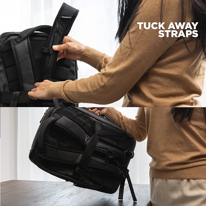 NOMATIC 14L Travel Pack - Mens Travel Backpack - Expandable to 21L - Water Resistant Daypack - TSA-Ready - Lightweight Business Traveling Backpack for Men - 15" Laptop Compartment
