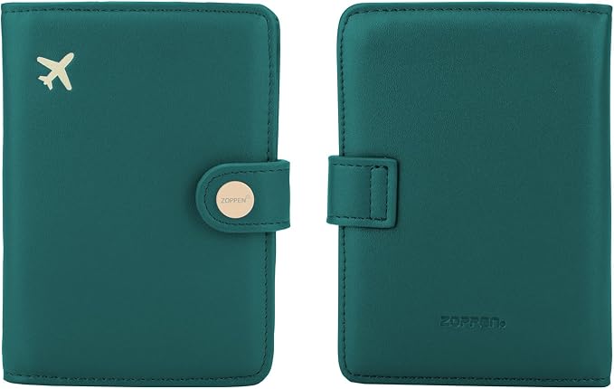ZOPPEN Passport Holder Women, Passport Cover Travel Wallet Rfid Blocking Passport Wallet Cover Case Travel Essentials Document Organizer, Tea Green