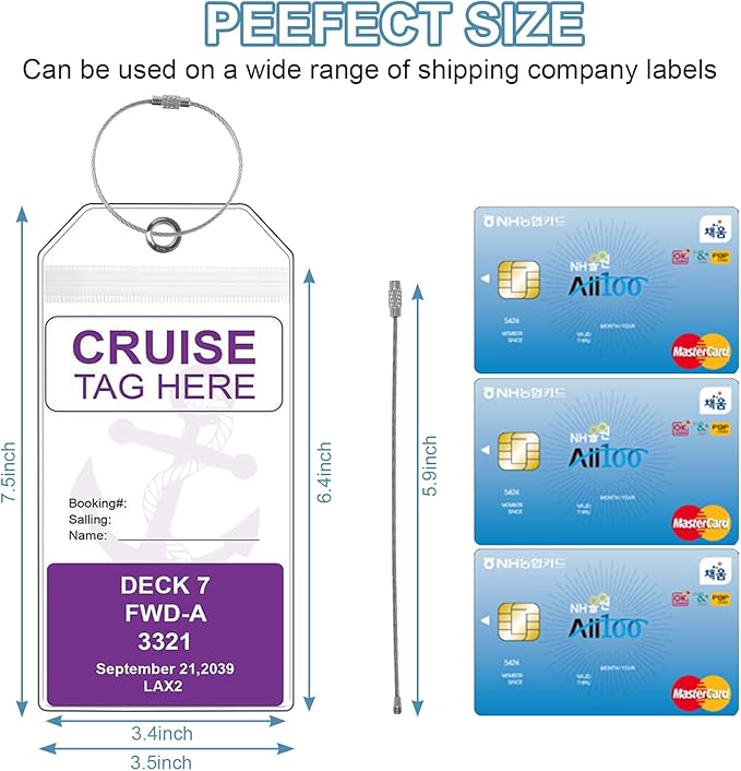 Cruise Luggage Tag Holder, Cruise Luggage Tag Holder can be Used for 2025Carnival, NCL, MSC Cruises, and Princess Ships Offer