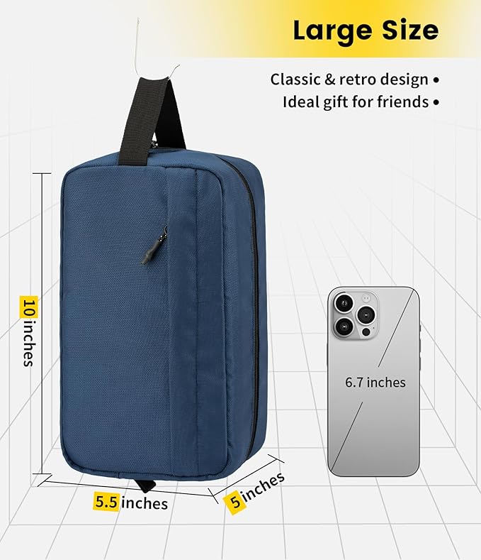Vorspack Travel Toiletry Bag for Men - Hanging Toiletries Bag Water Resistant Travel Bag for Toiletries Accessories
