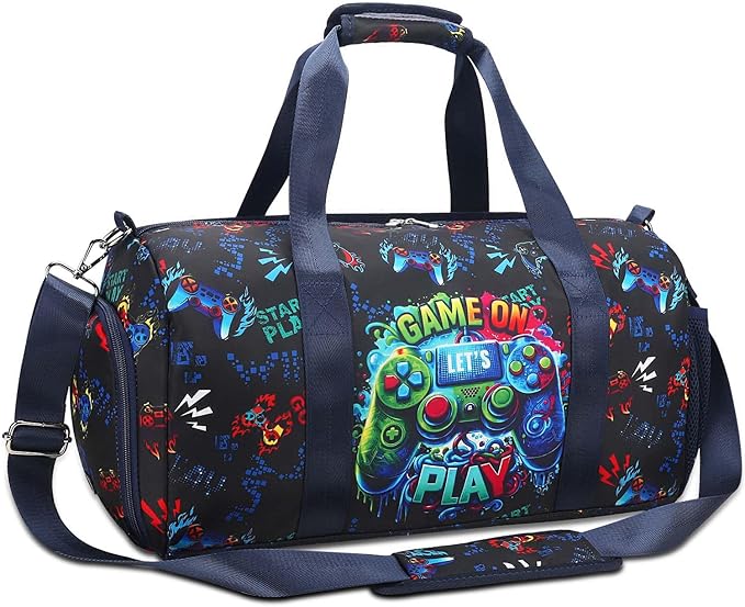 Gym Travel Duffle Bag for Girls - Gymnastics Sports Dance Bag with Shoe Compartment & Wet Pocket Panda Kids Travel Bag Teens Weekender Sleepover Carry On Bag