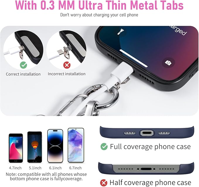 Tiostep Clip and Go Strap for Phone with Wallet Crossbody Phone Lanyard and Detachable Checkered Bag with ID Window and RFID Pouch for Daily Travel.