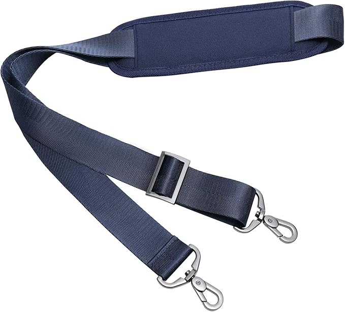 MOSISO 56 inch Shoulder Strap, Adjustable Thick Soft Universal Replacement Non-Slip Fit Padded with Metal Swivel Hooks for Laptop Shoulder Bag/Laptop Messenger Bag/Crossbody Bag, Navy Blue