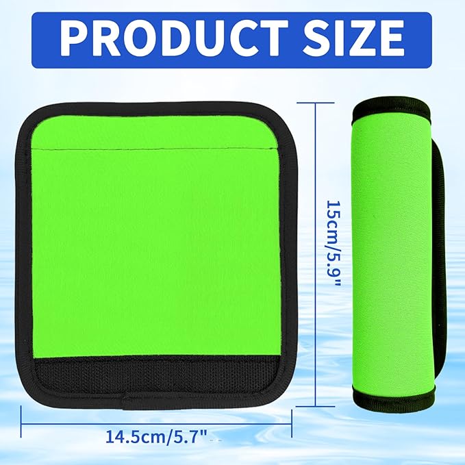 6 Pack Luggage Handle Wrap for Suitcase Luggage Tags Bright Soft Suitcase Identifiers Luggage Handle Covers Travel Accessories, Green