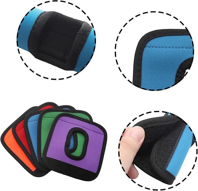 5Pcs Luggage Handle Wraps for Suitcase with Hollow Design, Soft Grip Identifier Covers for Push-Button Suitcase Handles,Multi Color