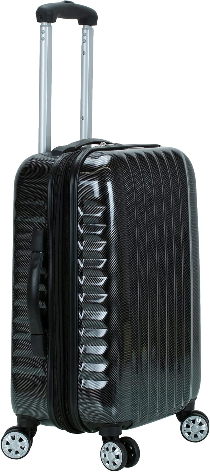 Rockland Melbourne Hardside Expandable Spinner Wheel Luggage, Carbon, Carry-On 20-Inch