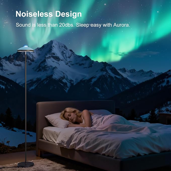 DUSKTEC 3-in-1 Floor Lamp, RGB Aurora & Galaxy Star Projector, 69", Black | Magnetic remote & touch, 1400 lm, 3000K–6000K tunable white, 10%–100% dimmable, 1 hr timer for bedrooms, kids' rooms & gaming