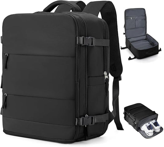 coowoz Large Travel Backpack Carry On for Women Man Black Waterproof Gym Backpacks with Laptop Compartment Mochila de Viaje Teacher Personal Item Backpack Rucksack Airplane Accessories Must Haves