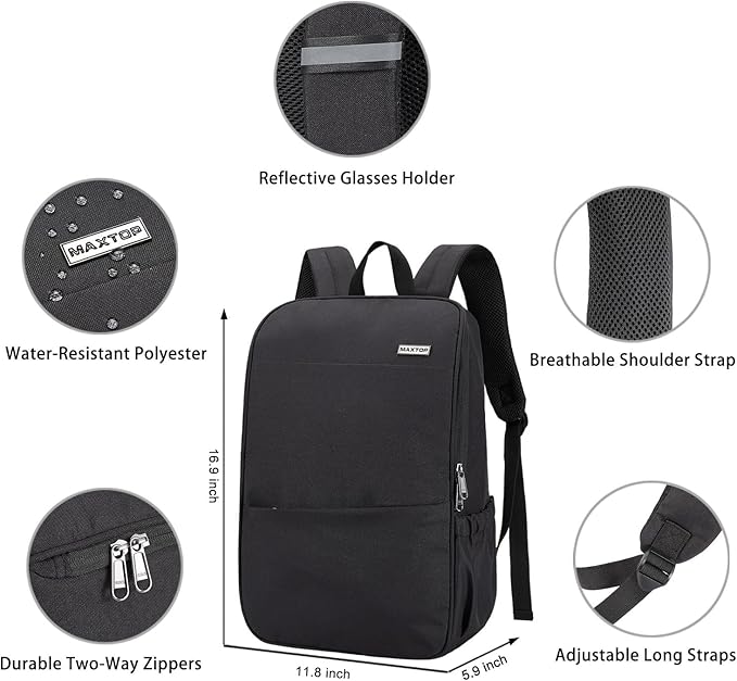 MAXTOP Deep Storage Laptop Backpack Business Anti-theft Backpacks[Water Resistant] College Computer Bookbag Fits 15 Inch Laptop Black