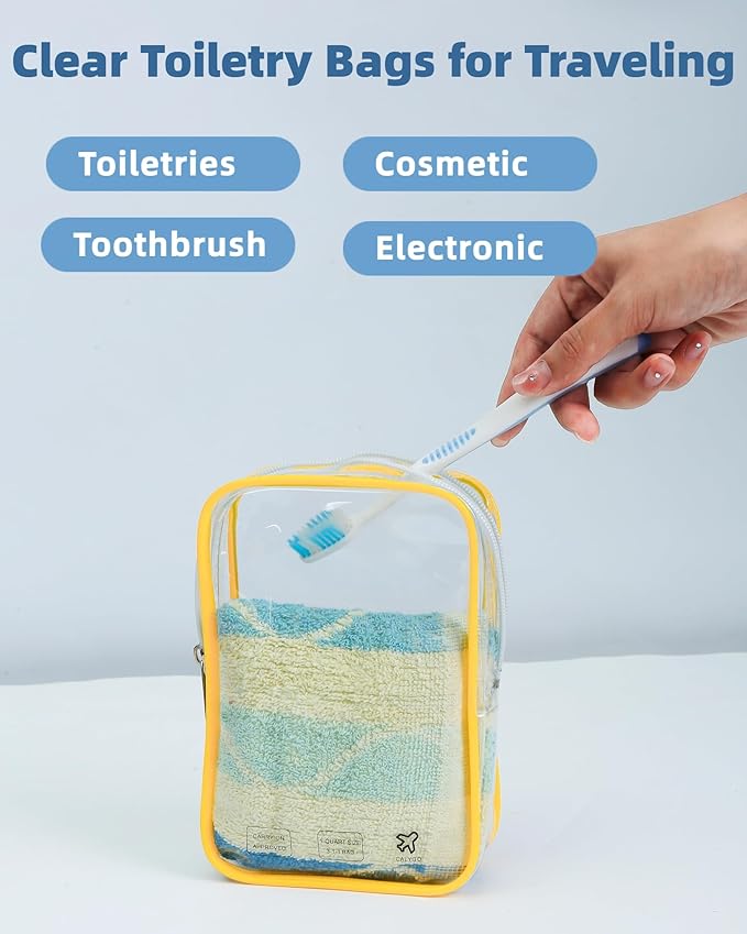 2 Packing Cubes 1 Quart Size Travel Bag TSA Approved Toiletry Bag Clear Small Purse Pouch International Long Flight Must Haves for Toiletries Makeup Liquids Airplane Europe Vacation Essentials