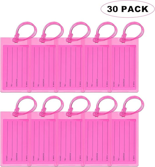 30 Pack Luggage Tags for Suitcases, Airplane Travel Essentials for Flying, International Travel Must Haves, and Luggage Accessories by Sodsay