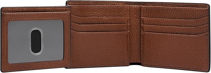 Fossil Men's Everett Leather Bifold with Flip ID Wallet