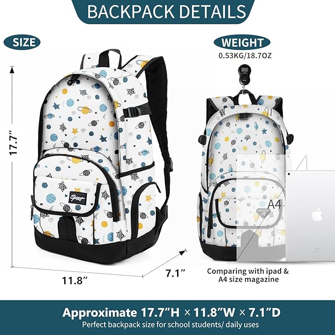 rickyh style School Backpack Travel Bag for Men & Women Lightweight College Back Pack with Laptop Compartmen