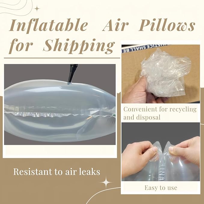 Large Air Pillows for Shipping Purse Stuffing to Keep Shape Inflatable Air Bags, 8.2" X 11.8" Air Pockets for Packaging Moving Supplies Box Filler Alternative to Packing Peanuts, 100Count