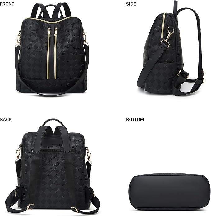 Makes Backpack Purse for Women PU Leather Travel Satchel Handbag Convertible Design Bag with Purse 2 Piece