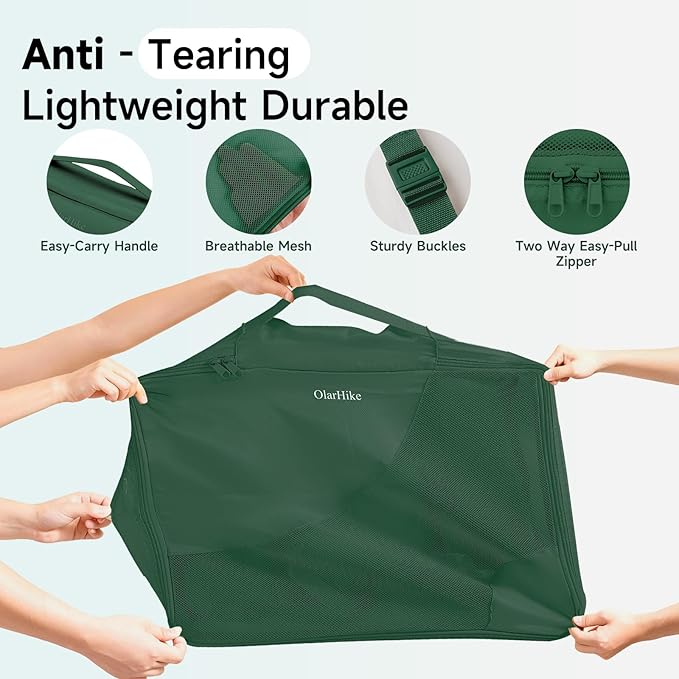 11 Set / 9 Set Packing Cubes for Travel,Gifts for Women Mom Kids,TSA Approved Bags for Makeup, Cosmetic, Toiletry, Organizers for Suitcase Carry On,Cruise Essentials Airplane Accessories,Dark Green