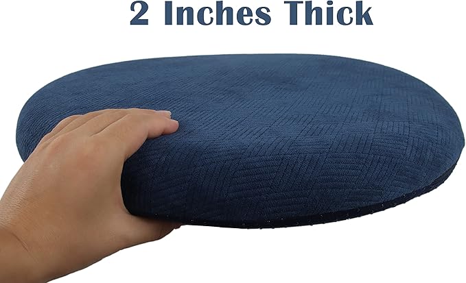 Sigmat Memory Foam Seat Cushion Anti-Slip Soft Round Stool Cushion Chair Pad 16 Inch Coffee