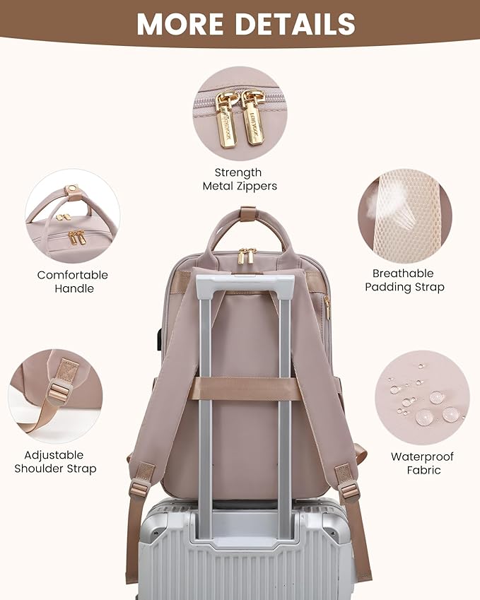 LOVEVOOK Laptop Backpack for Women 15.6 Inch Laptop Bag with USB Port, Fashion Waterproof Backpacks Teacher Nurse Stylish Travel Bags Vintage Daypacks for College Work