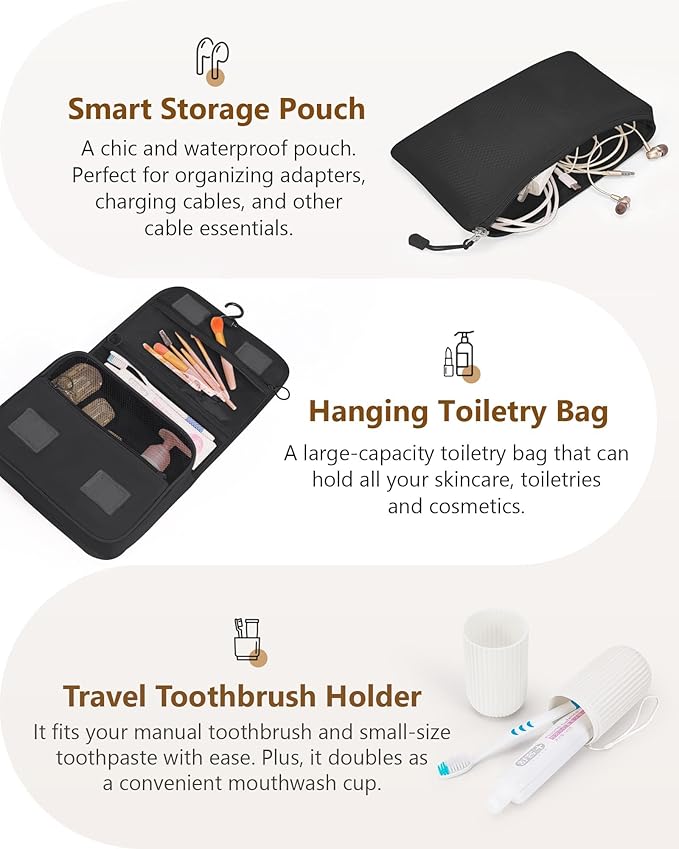 Compression Packing Cubes 10 Sets, Packing Organizers, Extensible Suitcase Organiser Bags, Travel Organizer Cubes for Travel Essentials Black