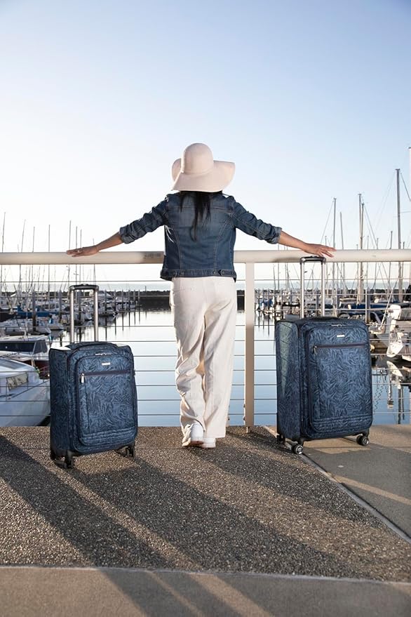 Ricardo Beverly Hills Avalon Softside 3-Piece Luggage Set Made with Sustainable 100% rPET, Lightweight, Eco-Friendly Travel, Expandable, Dual Spinner Wheels, Serengeti Night