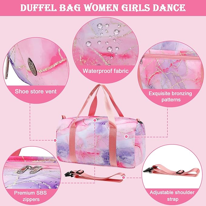 CAMTOP Duffel Overnight Bag Girls Women Dance Sport Gym Travel Tote Weekender Carry-On Bag(Tie Dye)