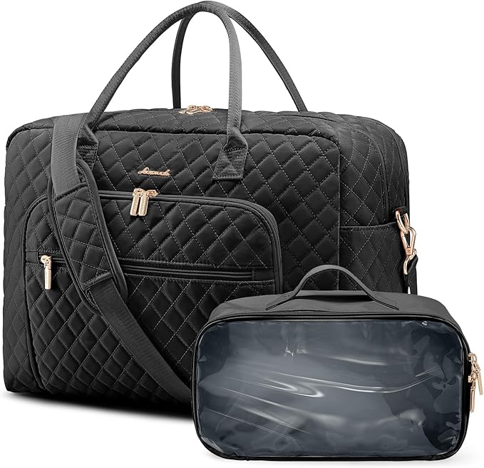 LOVEVOOK Travel Duffle Bag - Women's Weekender Carry On Overnight Laptop & Gym Bag With Toiletry/Shoe Pocket, Hospital Labor Bag
