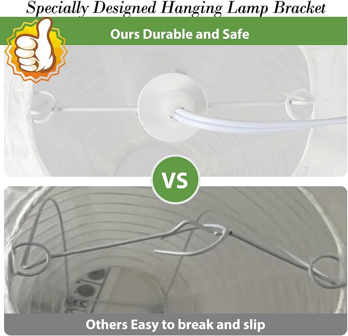 23.6in Paper Lanterns Plug in Hanging Lamp White, 19.7FT Cord | Rice Paper Lamp Lantern Pendant Light Large Globe Japanese Japandi Wabi Sabi Chandelier for Dining Living Room Bedroom 1 Pack
