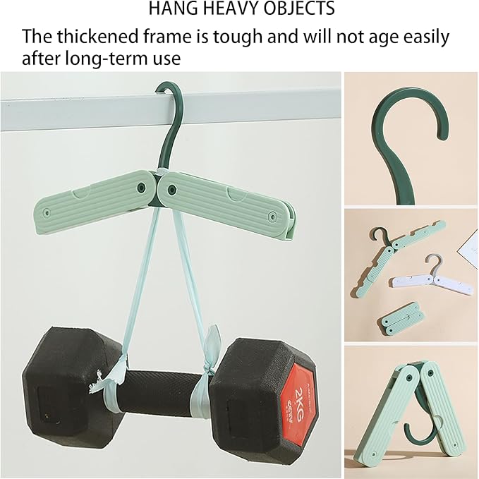 Foldable Travel Hangers, ABS Plastic, Expandable 10-15 Inch, Heavy Duty Clothes Hangers with Space Saving Design for Business Trips 3 PCS(White)