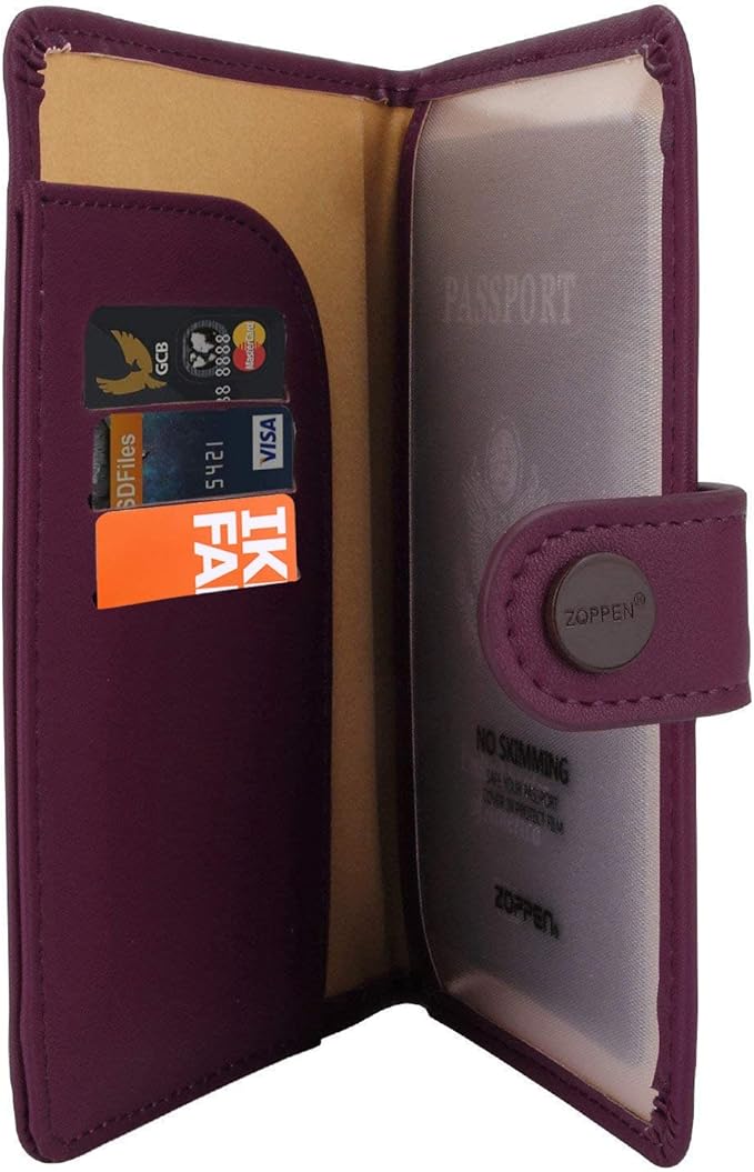 ZOPPEN Passport Holder Women, Passport Cover Travel Wallet Rfid Blocking Passport Wallet Cover Case Travel Essentials Document Organizer, Grape Purple