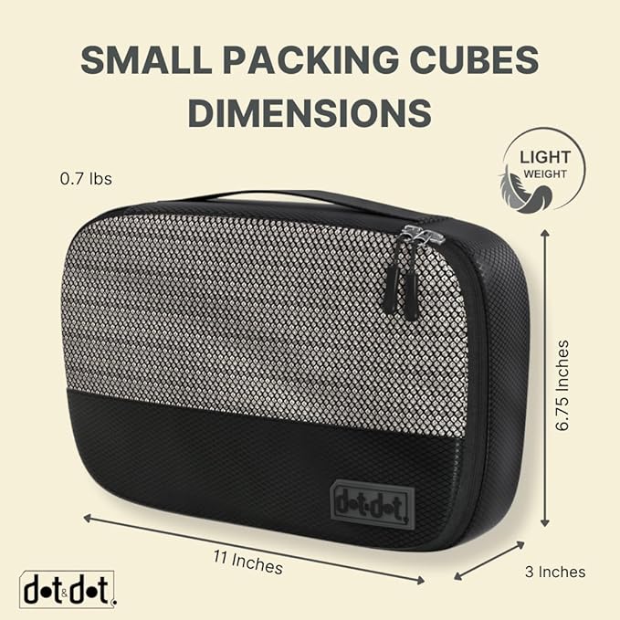 Small Packing Cubes for Travel - 5pc Packing Cubes for Suitcases - Lightweight Luggage Organizer Bags (Non-Compression)