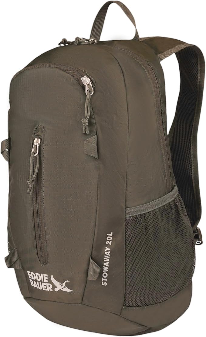 Eddie Bauer Stowaway Packable Backpack | Travel | Outdoor | Lightweight | Foldable | Durable | Ripstop Polyester | 20L - Dark Forest