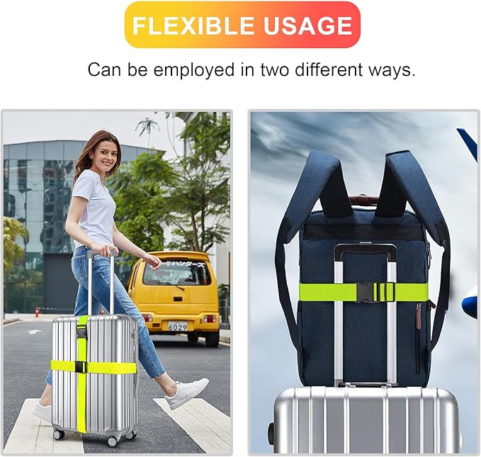 Luggage Straps for Suitcases TSA Approved, Travel Belt Suitcase Belt, Suitcase Straps TSA Approved, Luggage Belt Strap TSA Approved, Travel Straps for Luggage, Luggage Band Bag Straps, Green