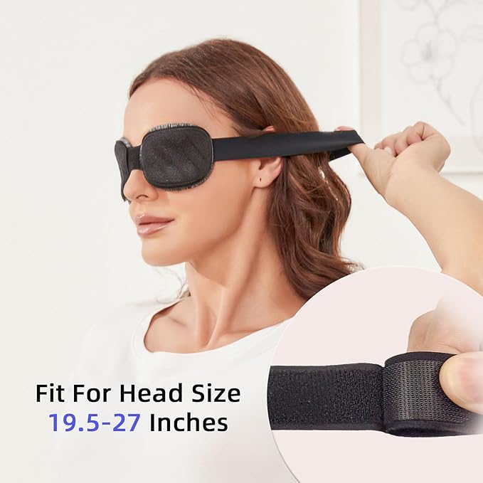 Eye Mask for Sleeping - 100% Blacking Sleep Mask for Men Women, Sleeping Mask with Adjustable Night Blindfold Flight, Travel, Nap, Black