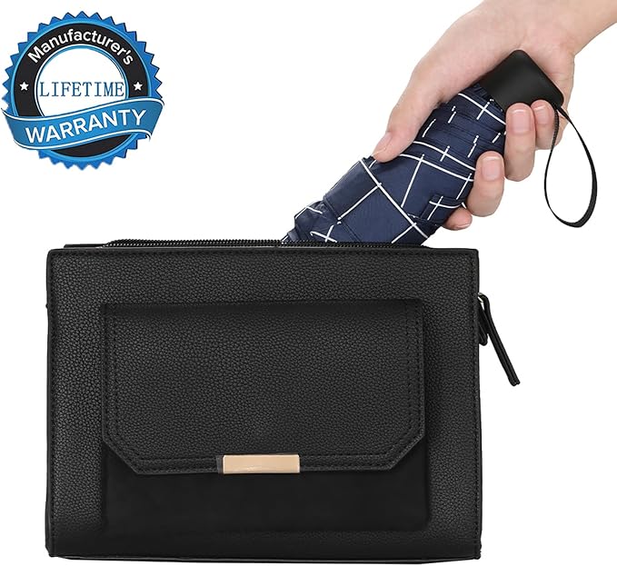 GAOYAING Compact Travel Umbrella with Case Sun&Rain Lightweight Small and Compact Suit for Pocket