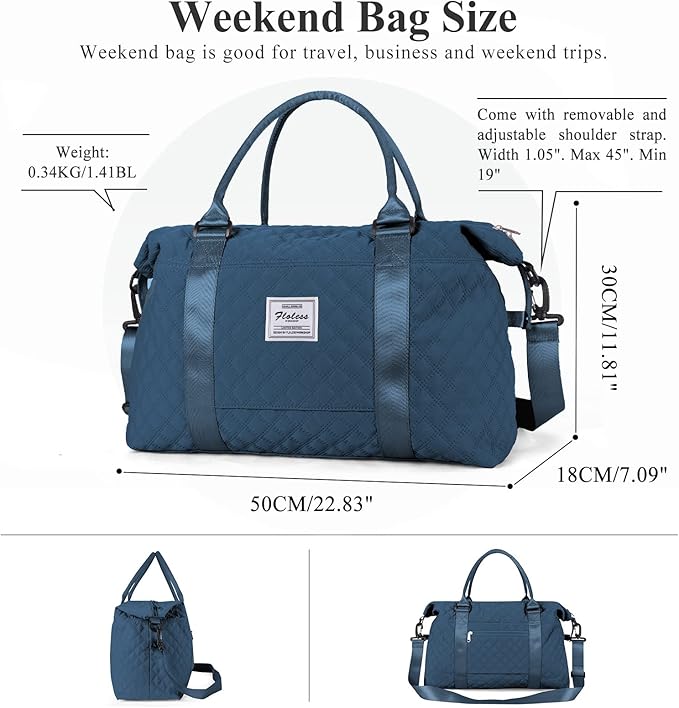 HYC00 Travel Duffel Bag,Carry-on Overnight Weekender Bags for Women,Sports Tote Gym Bag with Wet Pocket