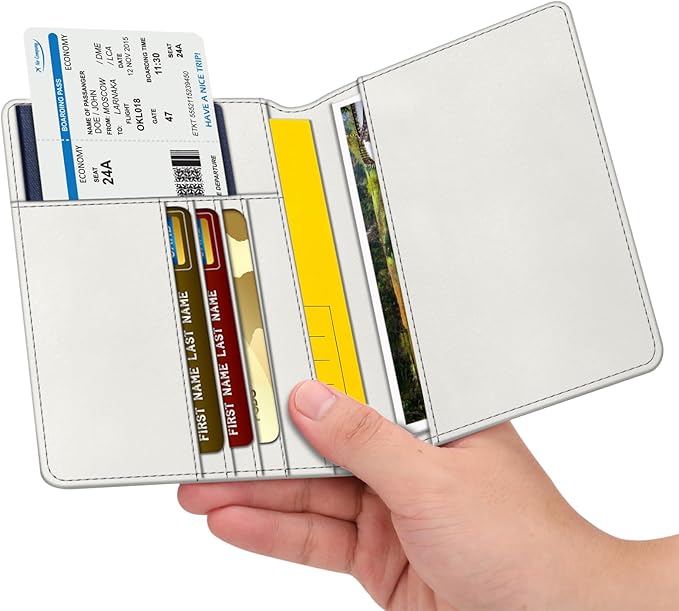 FINTIE Passport Holder, Slim Travel Wallet RFID Blocking Card Case Cover Passport Cover Protector Essentials with Credit Card Slots for Women/Men | Slim, RFID Blocking, Card Case Cover, Essentials, Credit Card Slots