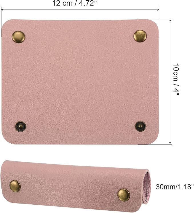 PATIKIL Luggage Handle Wrap, 2 Pack PU Handbag Grip Cover Protector Identifier with Clasp for Suitcase Grocery Shopping Bag, Pink