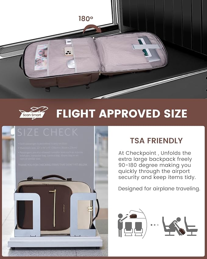 LOVEVOOK 40L Travel Backpack for Women & Men, Airline Approved Carry On Luggage with 3 Packing Cubes, TSA Overnight Bags, Waterproof Personal Item Bag, Weekender Essentials Backpacks fits 17" Laptop