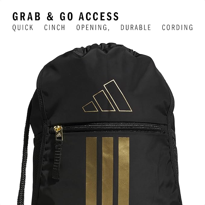 adidas Alliance Sackpack – Drawstring Backpack for Sports, Small Gym Bag