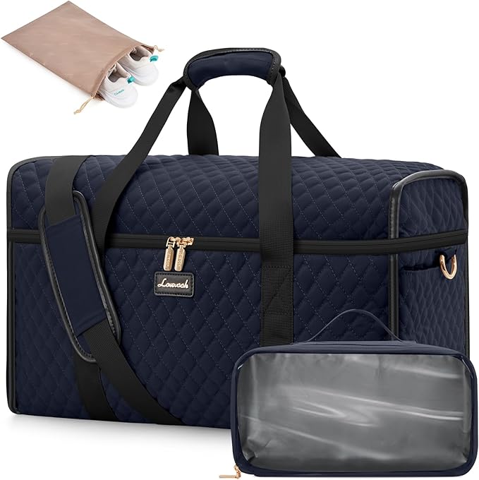 LOVEVOOK Travel Duffle Bag - Weekender & Overnight Bag with Toiletry & Wet Pocket, Carry-On Size, 3pc Set