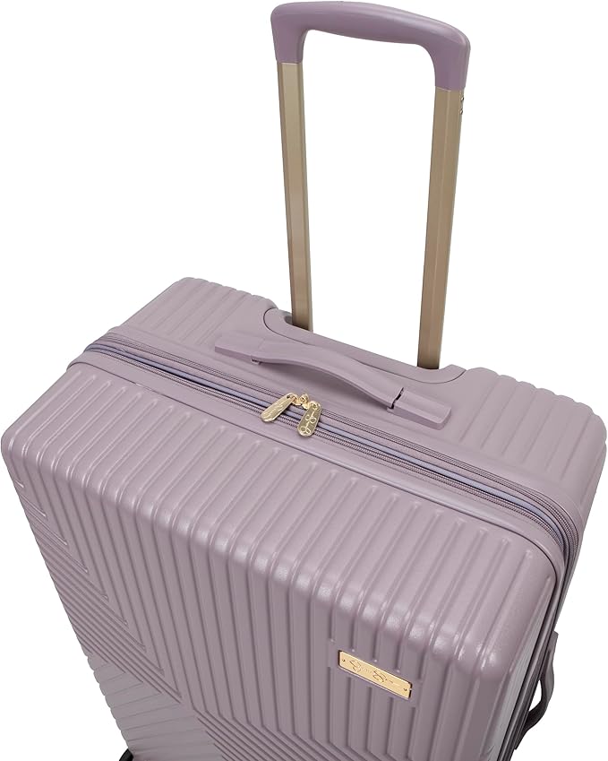 Jessica Simpson Abilene 28" Expandable 8-Wheel Spinner Large Checked Luggage Suitcase, Elderberry